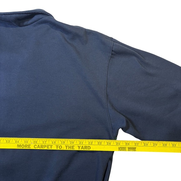 Winner Mens Full Zip Mock Neck Sweatshirt Navy Green Stripe Pullover Jacket VTG - Picture 7 of 10